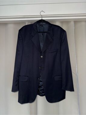 Men's Classic Navy Blazer - Tailored Single-Breasted Jacket - Victorio De-Milano
